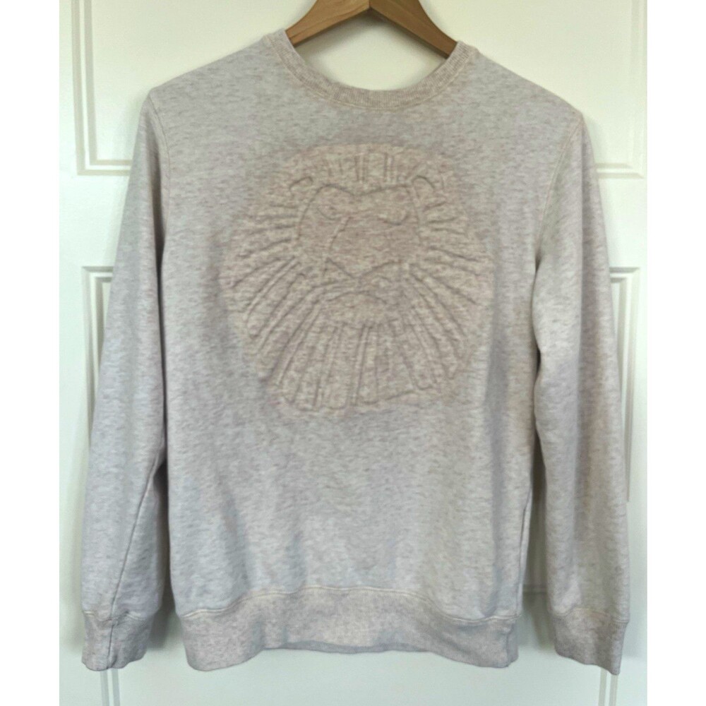 Disney The Lion King Broadway Musical Embossed Lion Sweatshirt Beige Women's S
